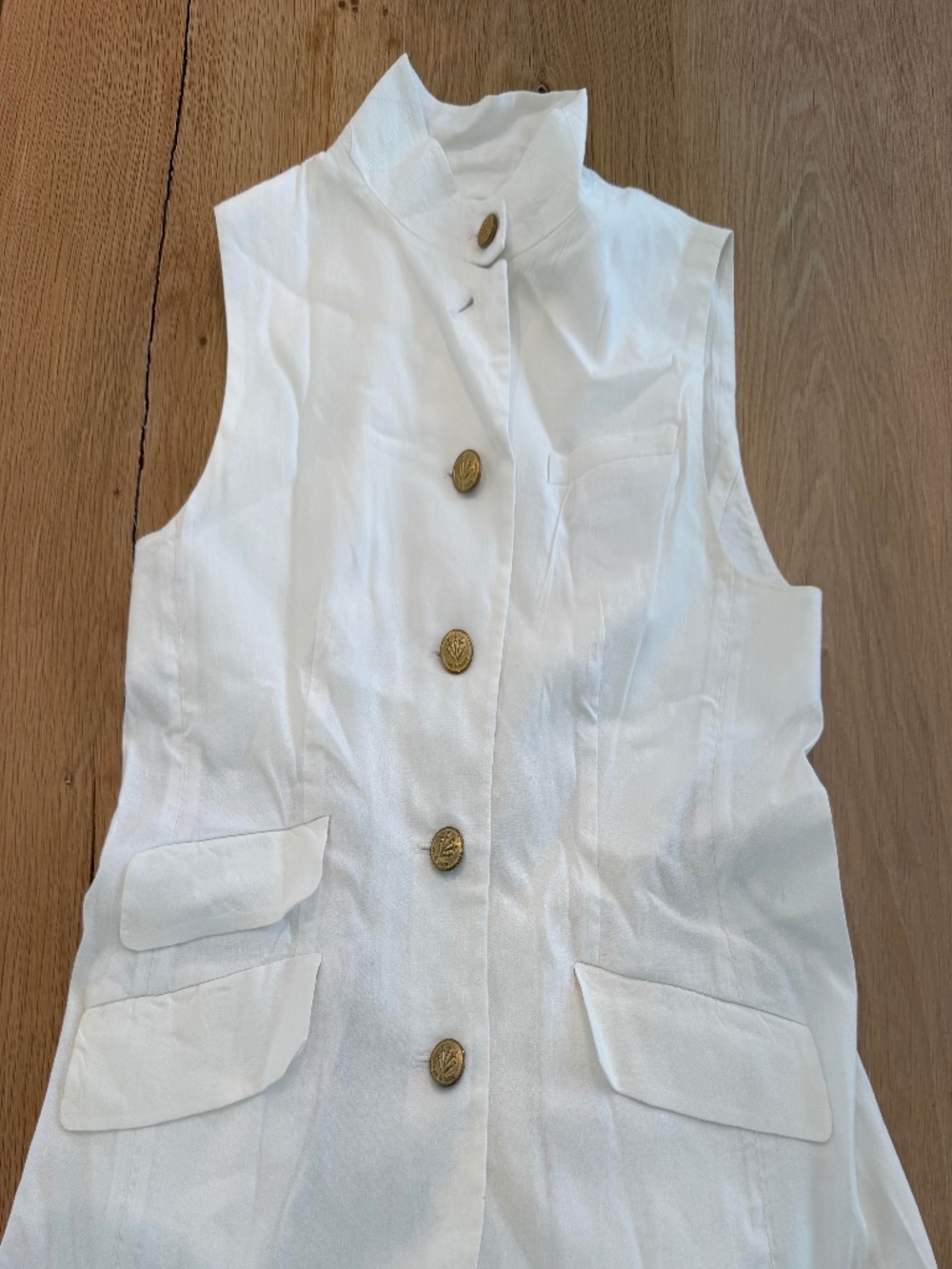 Rag n Bone White vest with gold hardware
